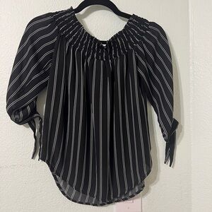 Streetwear Society Black and White Striped Blouse